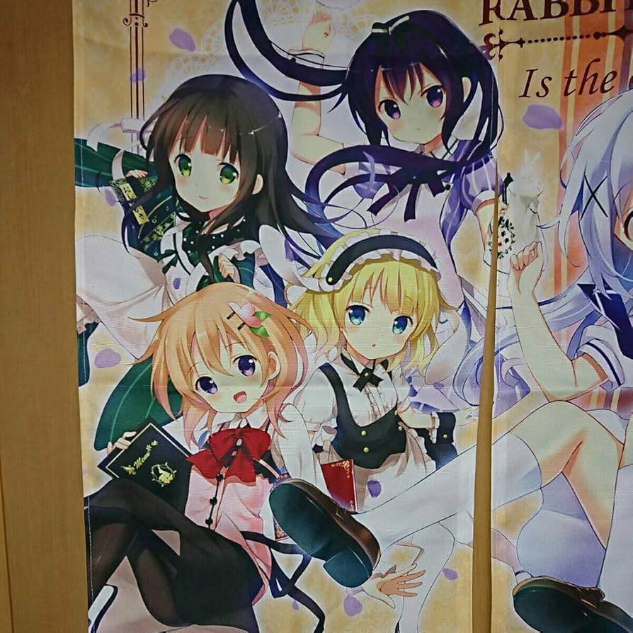 Amazon.co.jp: 87㎝ × 89㎝ ご注文はうさぎですか？ のれん ごち